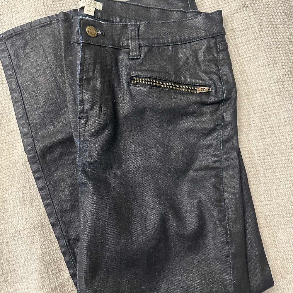 Women's Black Coated Jeans